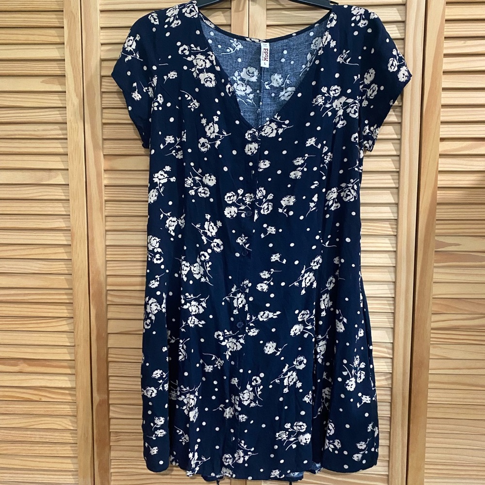 Floral Navy Shirt Dress